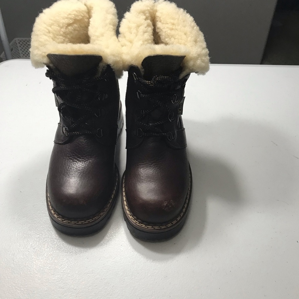 Orvis Shearling-Lined Brown Leather Winter Boots Size 7.5 SB-